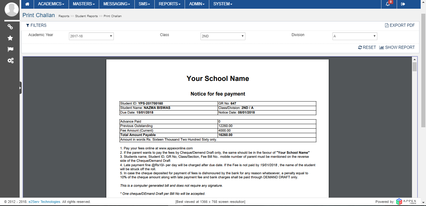 Print Challan