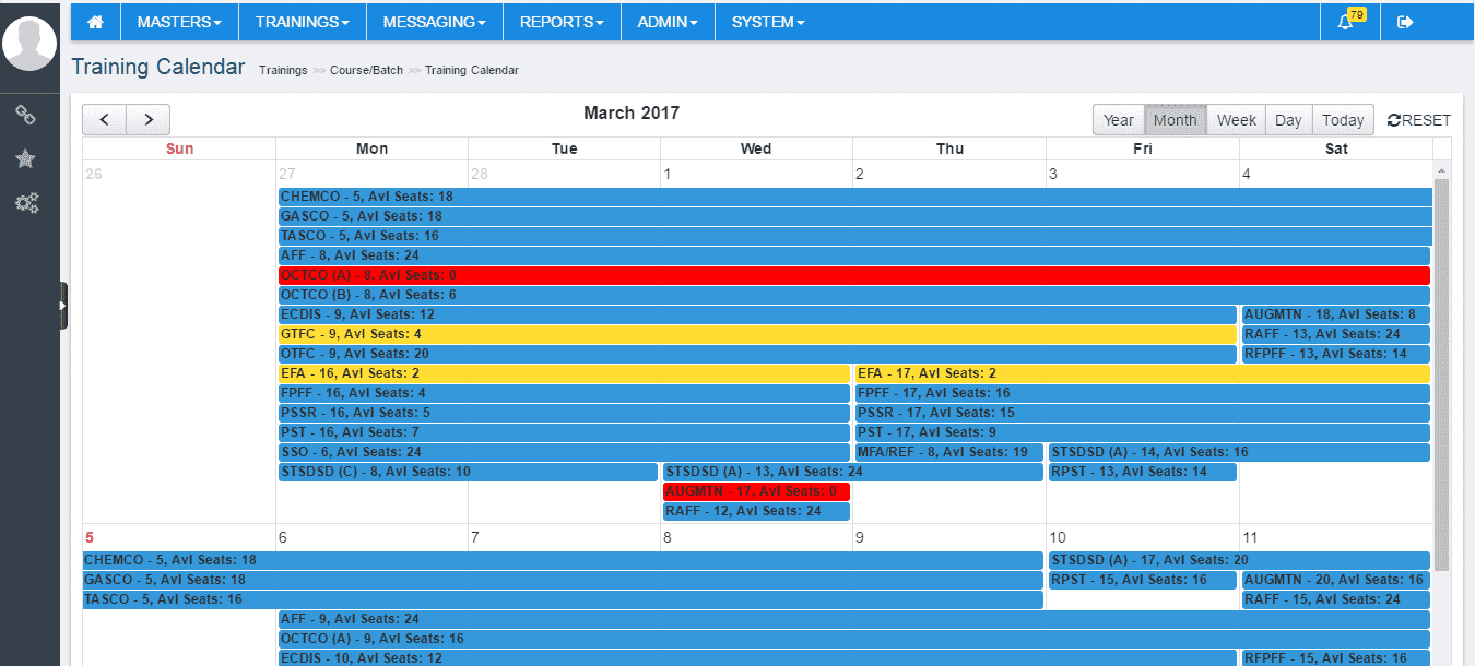 Training Calendar